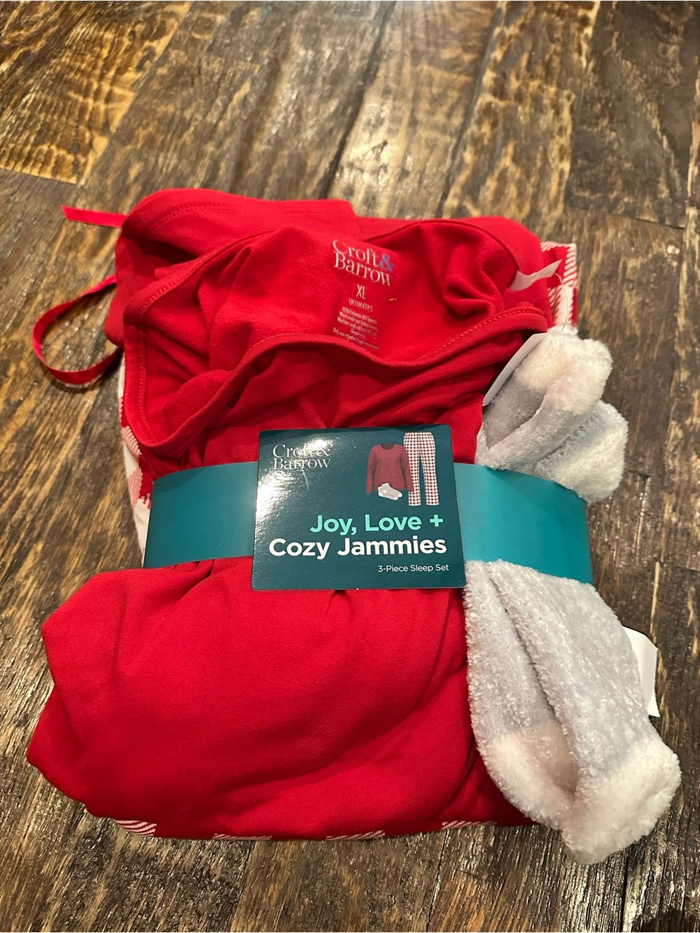 croft & barrow women’s Red 3 piece pajama set XL - NWT